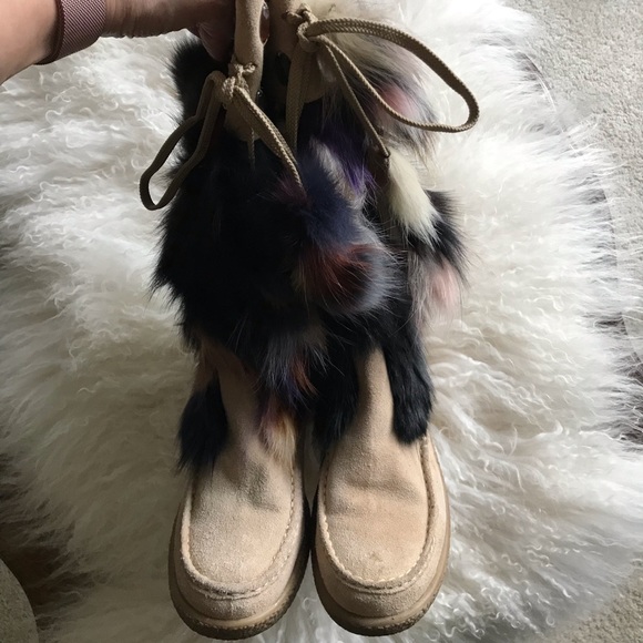 Foot Candy Colorful Fur Embellished Boots - Picture 5 of 8